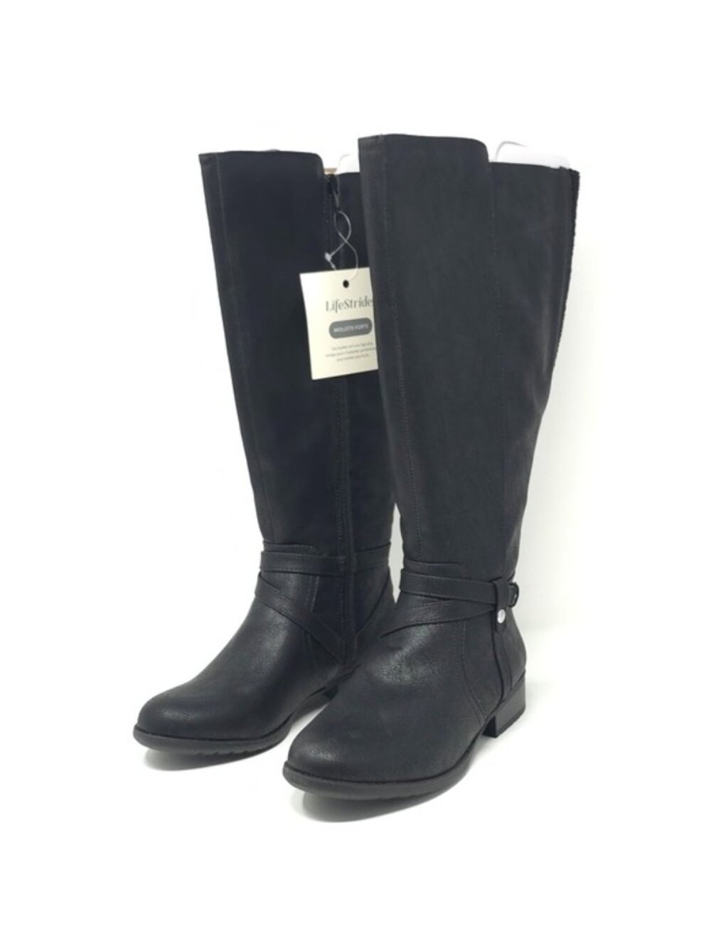 LifeStride Xtrovert Black Wide Calf Riding Boots  Water-Resistant